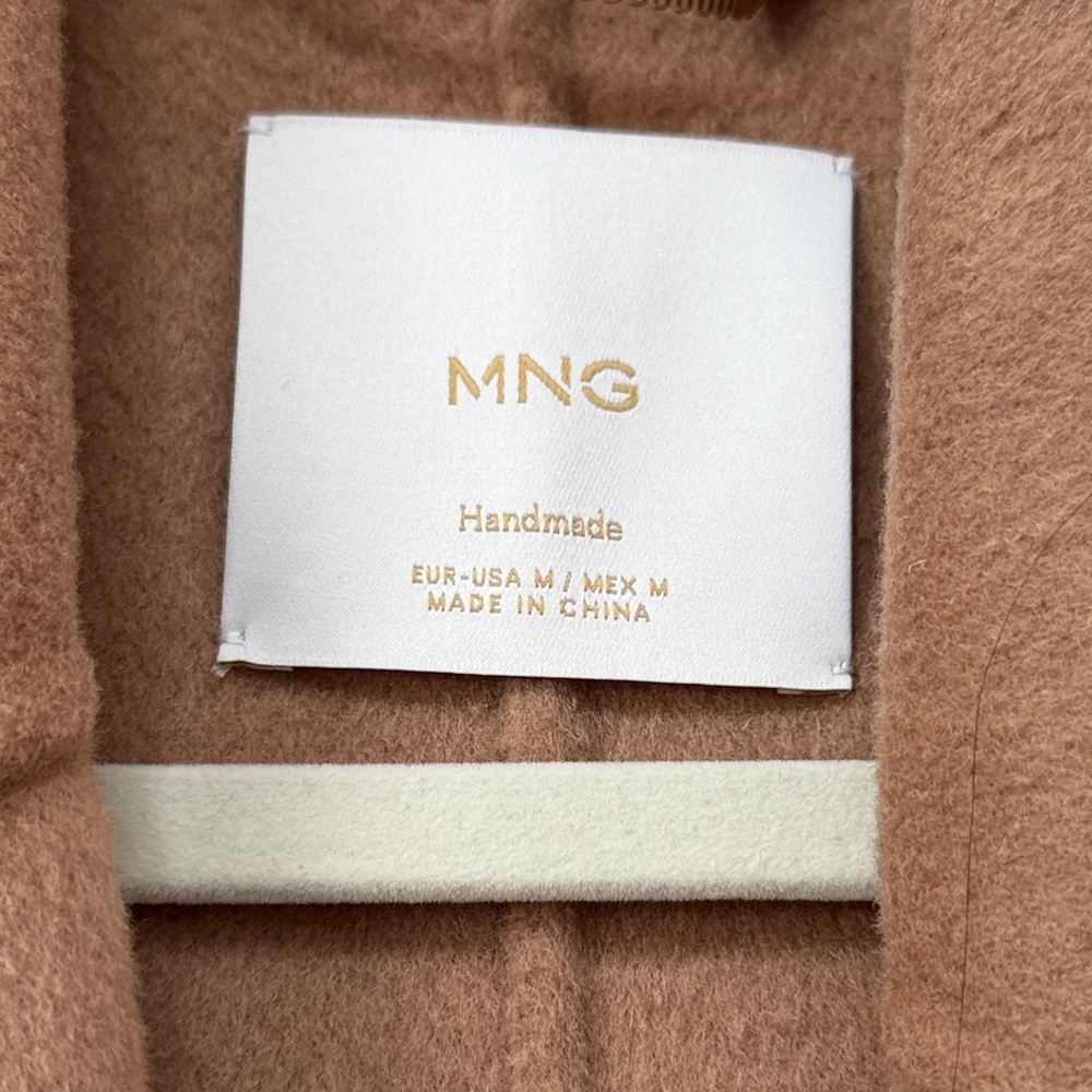 Mango Tan Handmade Wool Pea Coat Size Medium - Picture 5 of 10